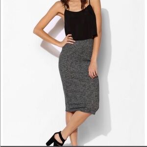 NEW Sparkle & Fade Tube Skirt XS Charcoal Gray Ribbed Pencil Skirt Cotton Blend